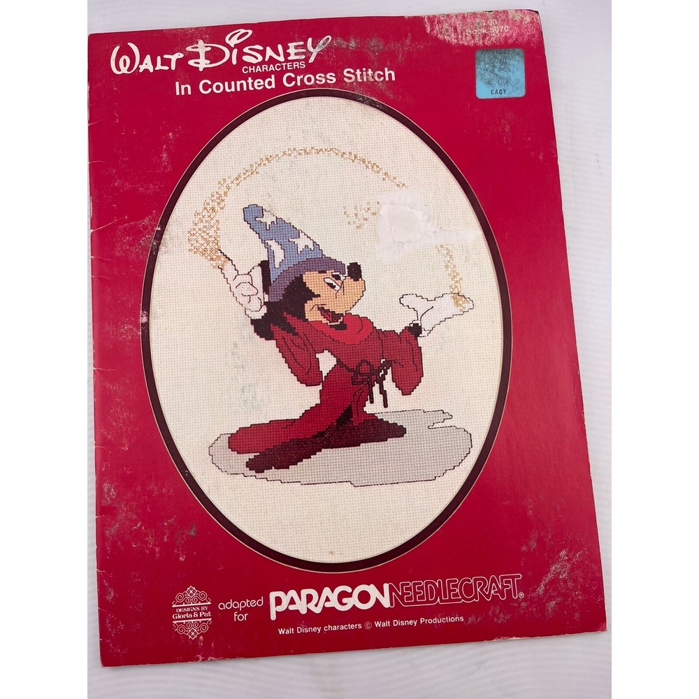 Walt Disney Characters Counted Cross Stitch Pattern Book Paragon Craft Vintage